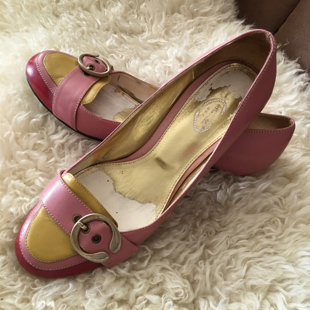 Color-block Leather heels
